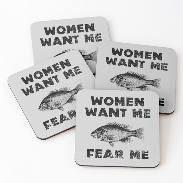 Item preview, Women Want Me Fish Fear Me Bold Distressed Vintage designed and sold by Sunny Collections.