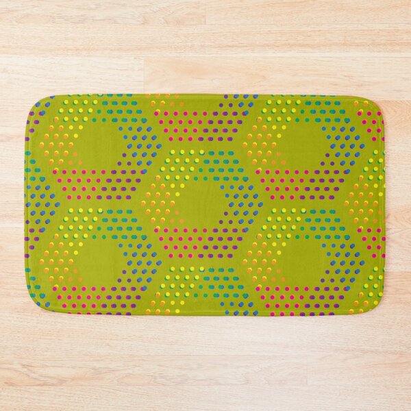 Item preview, Dotted hexagons pattern on green-gold background designed and sold by Irina Ivanova.