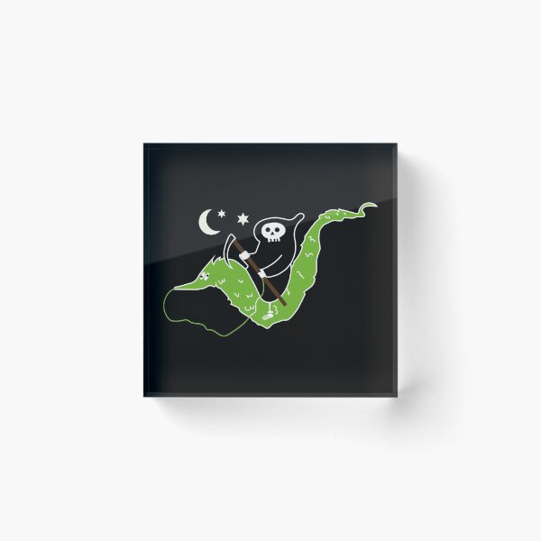 Item preview, Death riding worm on a string - Halloween cute grim reaper designed and sold by Craftaholic.