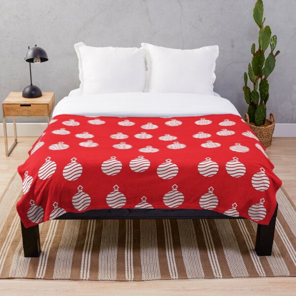 Item preview, Christmas curvy lines ornaments on red designed and sold by tetibright.