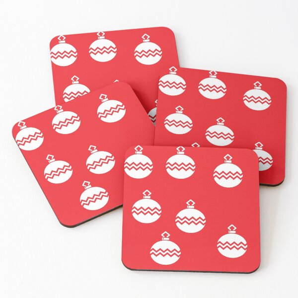 Item preview, Christmas chevron lines ornaments on red designed and sold by tetibright.