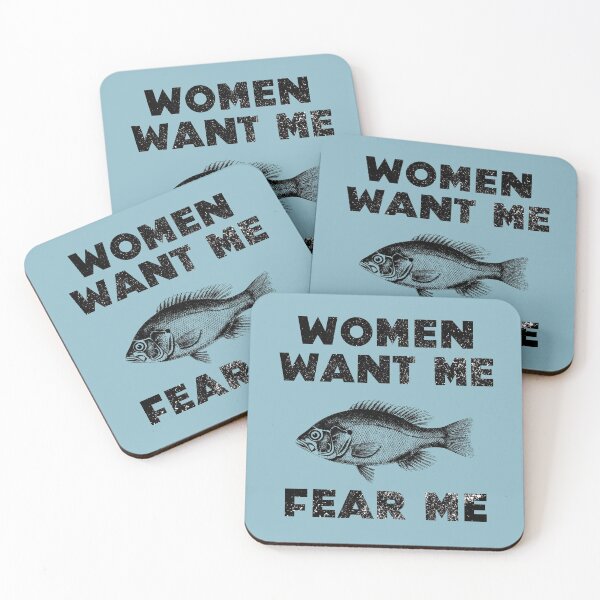 Item preview, Women Want Me Fish Fear Me Bold Distressed Vintage designed and sold by Sunny Collections.