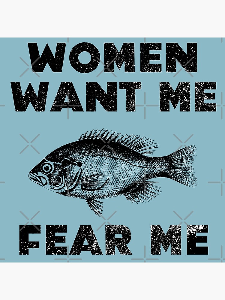 Women Want Me Fish Fear Me Fishing Men's Graphic T-Shirt, Vintage Heather  Red, X-Large 