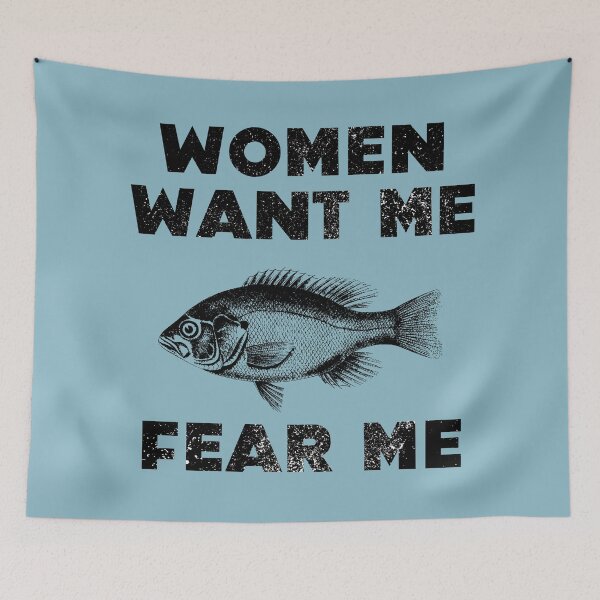 Item preview, Women Want Me Fish Fear Me Bold Distressed Vintage designed and sold by Sunny Collections.