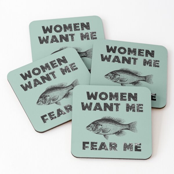 Item preview, Women Want Me Fish Fear Me Bold Distressed Vintage designed and sold by Sunny Collections.
