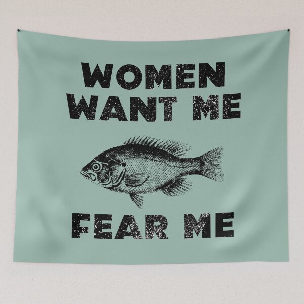 Item preview, Women Want Me Fish Fear Me Bold Distressed Vintage designed and sold by Sunny Collections.