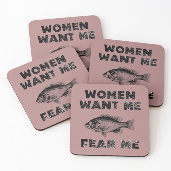 Item preview, Women Want Me Fish Fear Me Bold Distressed Vintage designed and sold by Sunny Collections.