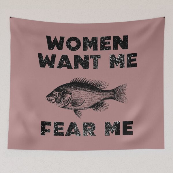 Item preview, Women Want Me Fish Fear Me Bold Distressed Vintage designed and sold by Sunny Collections.