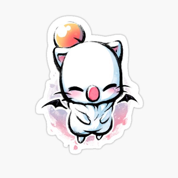 Item preview, Moogle watercolor - Final Fantasy Creature // Cute Summon // Cloud ff7 / Final fantasy VII remake designed and sold by BlancaVidal.