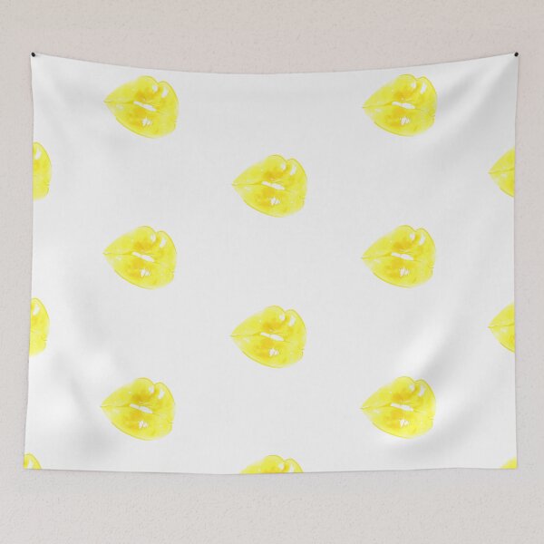Item preview, Yellow Seductive Thick Lips Watercolor Painting designed and sold by javes93.