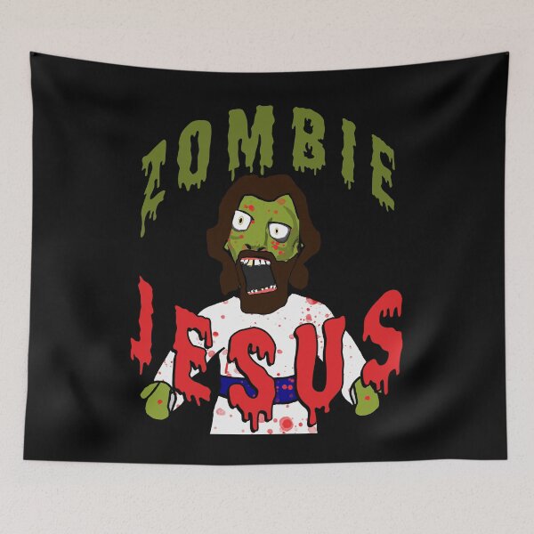 Item preview,  Creepy Zombie Jesus wants BRAINS! Funny Horror creepy zombie jesus brains atheist agnostic humor gift idea designed and sold by AllLeftSides42.