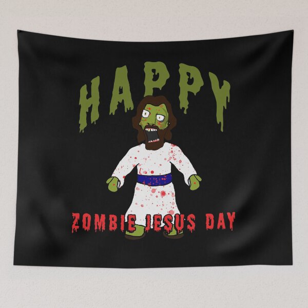 Item preview,  Creepy Zombie Jesus wants BRAINS! Happy Zombie Jesus Day! Funny Horror creepy zombie jesus brains atheist agnostic humor gift idea designed and sold by AllLeftSides42.