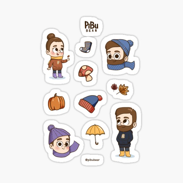 Autumn Stickers Pibubear Sticker