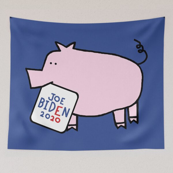 Item preview, Cute Pink Pig with Joe Biden 2020 Sign designed and sold by ellenhenry.