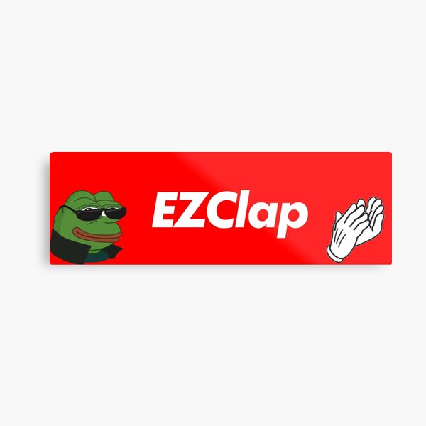 "EZClap EZ Clap Red Box Twitch emote Meme BTTV Better Twitch TV Merch" Metal Print for Sale by
