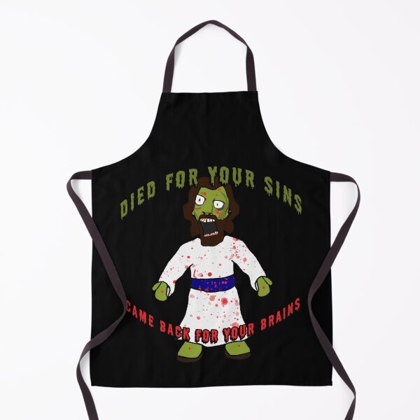 Item preview, Creepy Zombie Jesus died for your sins, came back for BRAINS! Funny Horror creepy zombie jesus brains atheist agnostic humor gift idea designed and sold by AllLeftSides42.