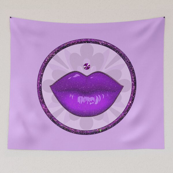 Item preview, Purple lipstick glitter lips purple makeup designed and sold by GlamourChick.