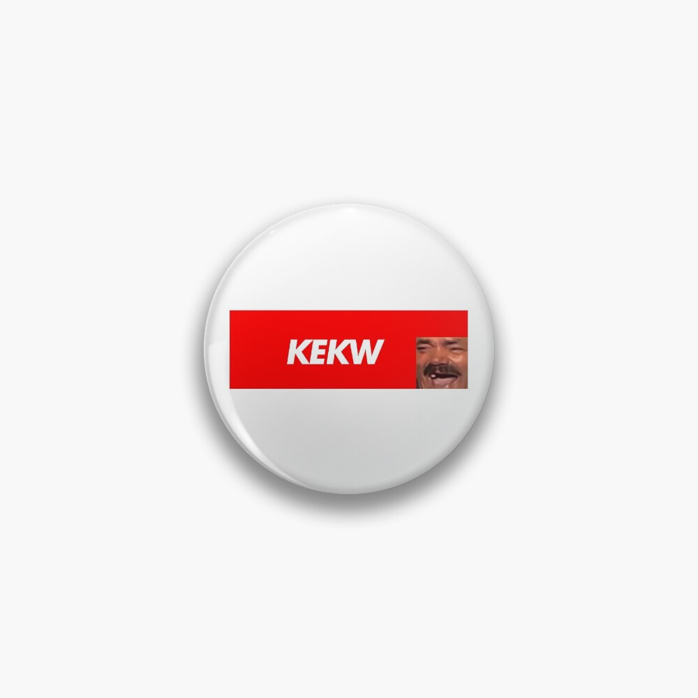 "KEKW Red Box Twitch emote Meme BTTV Better Twitch TV Merch" Pin for