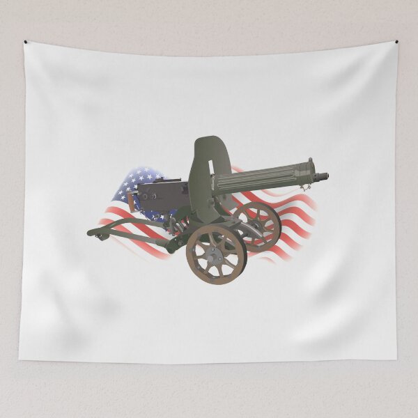 Item preview, Maxim Gun with US Flag designed and sold by NorseTech.