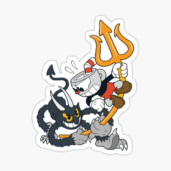 Crossed Arms Cuphead Sticker - Crossed Arms Cuphead Mugman