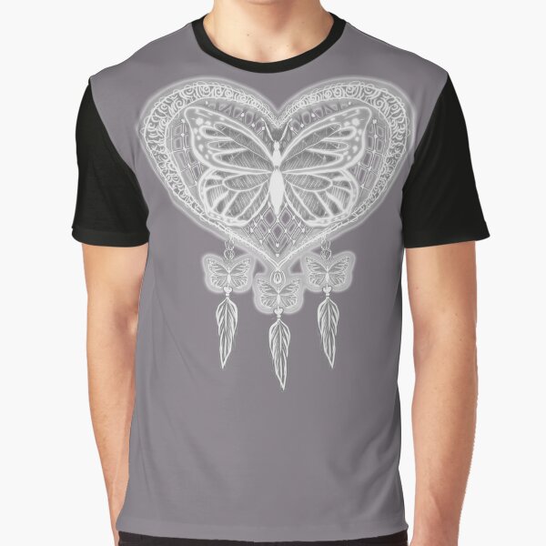 Taupe butterfly dreamcatcher design Graphic T-Shirt