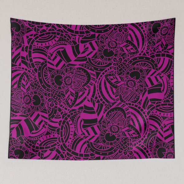 Item preview, Purple Black Boho style pattern designed and sold by EveTStore.
