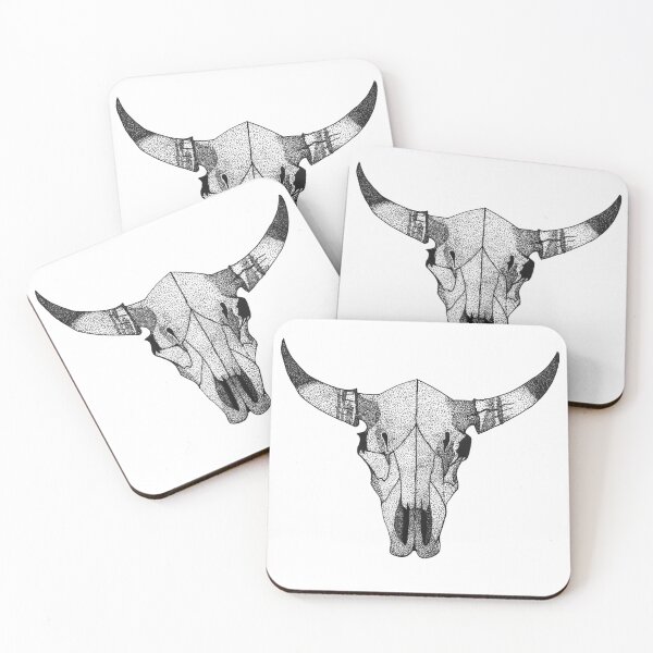Item preview, Stippling Bull Skull designed and sold by AngusHillsArt.