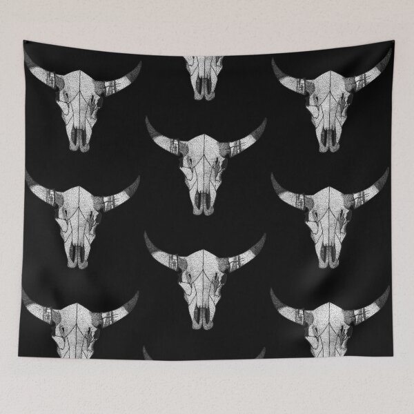 Item preview, Stippling Bull Skull designed and sold by AngusHillsArt.