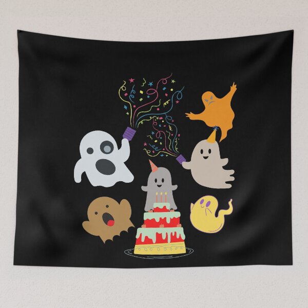 Item preview, HALLOWEEN BIRTHDAY GHOSTS ,EATING CAKE  designed and sold by 3Akshithaa.