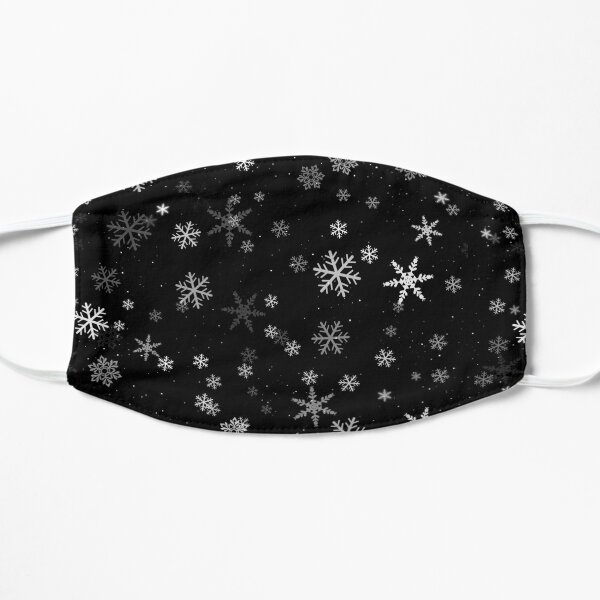 Black and White Snowflakes Winter Pattern Mask