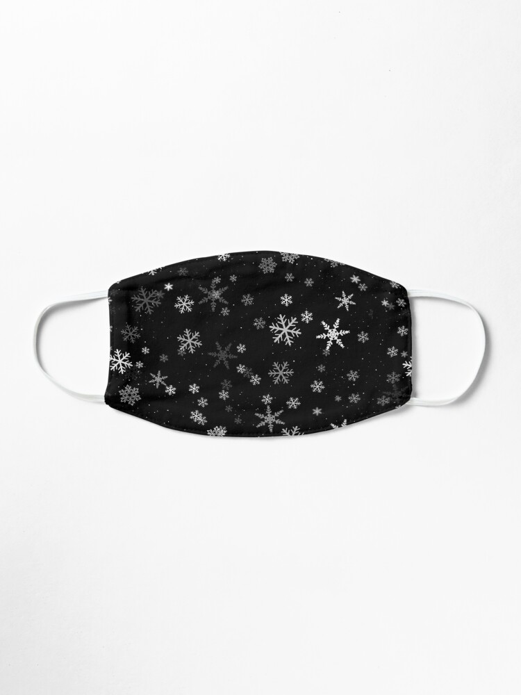 Alternate view of Black and White Snowflakes Winter Pattern Mask