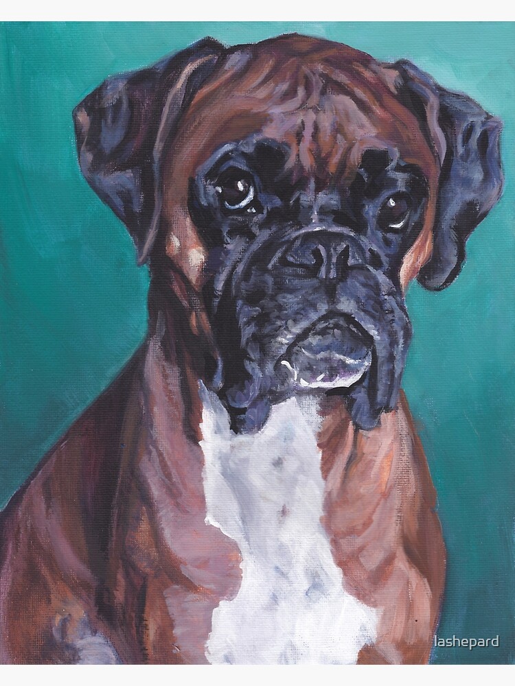 Boxer Fine Art Painting Canvas Print For Sale By Lashepard Redbubble   Flat,750x,075,f Pad,750x1000,f8f8f8.u3 