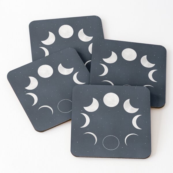 Artikelvorschau, Distressed Off White - Lunar Moon Phases - Starry Night Sky - Minimalistic Simple - Art Illustration entworfen und verkauft von seaniekai.
