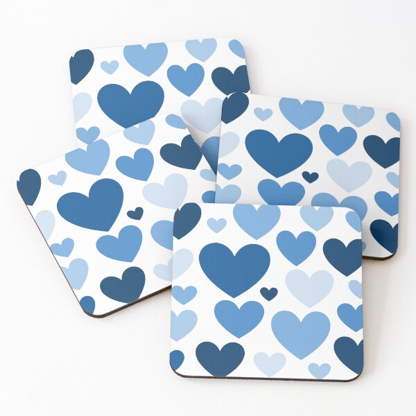 Item preview, Blue Hearts (Varied Shades & Sizes) designed and sold by shahramroj.