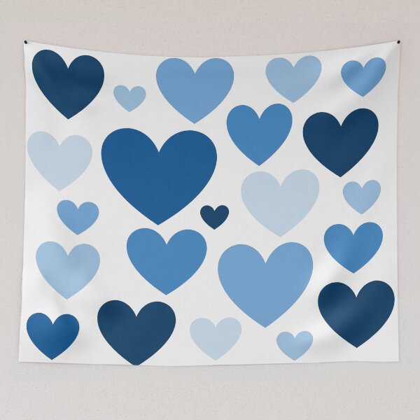Item preview, Blue Hearts (Varied Shades & Sizes) designed and sold by shahramroj.