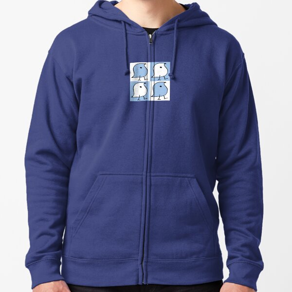 Blue and White Wugs Zipped Hoodie