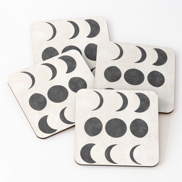 Artikelvorschau, Distressed Black - Lunar Moon Phases - Starry Night Sky - Minimalistic Simple - Art Illustration entworfen und verkauft von seaniekai.
