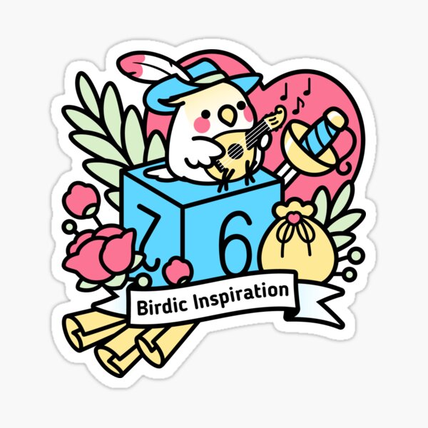 Item preview, Birdic Inspiration Pastel Ver. D6 Dungeons and Dragons Scooty the Bird Bard D6 designed and sold by birdhism.