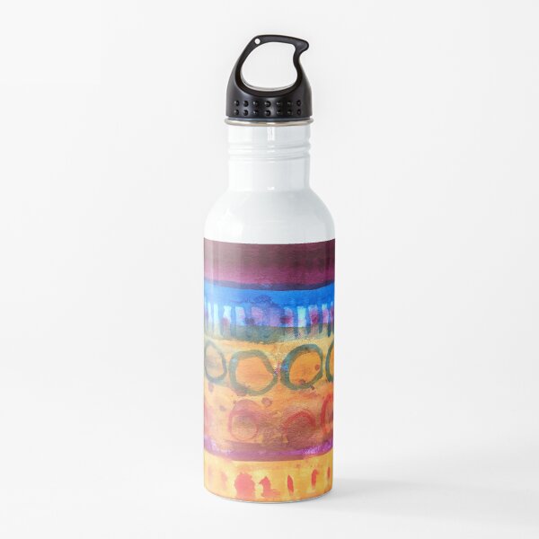 Hand Painted Watercolor Stripe Pattern Water Bottle