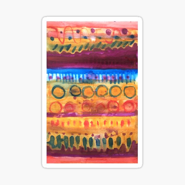 Hand Painted Watercolor Stripe Pattern Sticker
