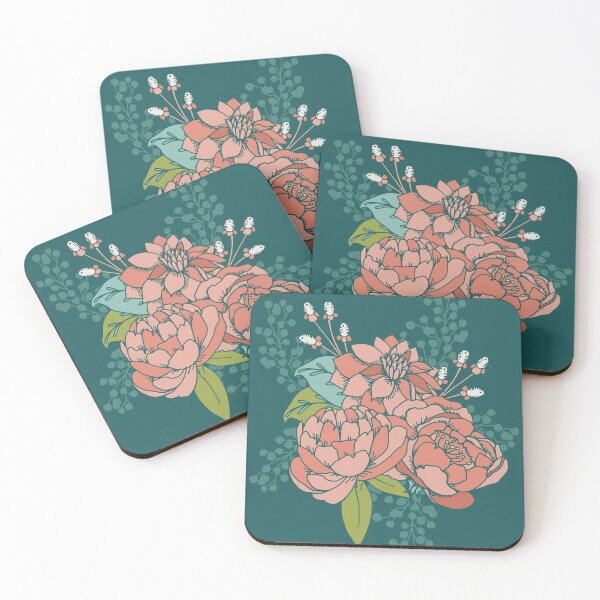 Item preview, Moody florales - verde azulado designed and sold by latheandquill.