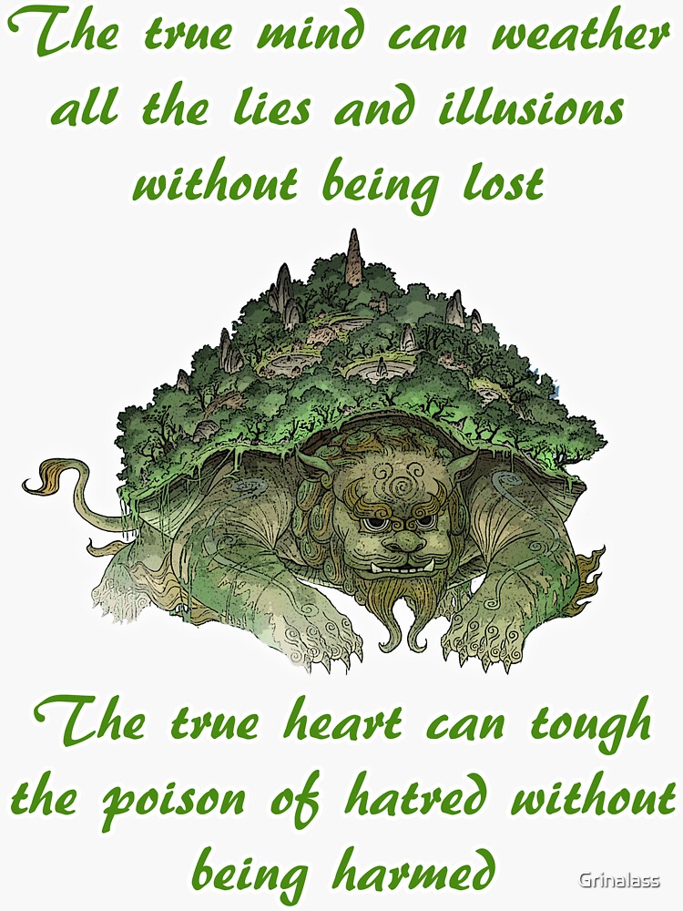 "The True Mind..... - Lion Turtle Quote" Sticker for Sale by Grinalass