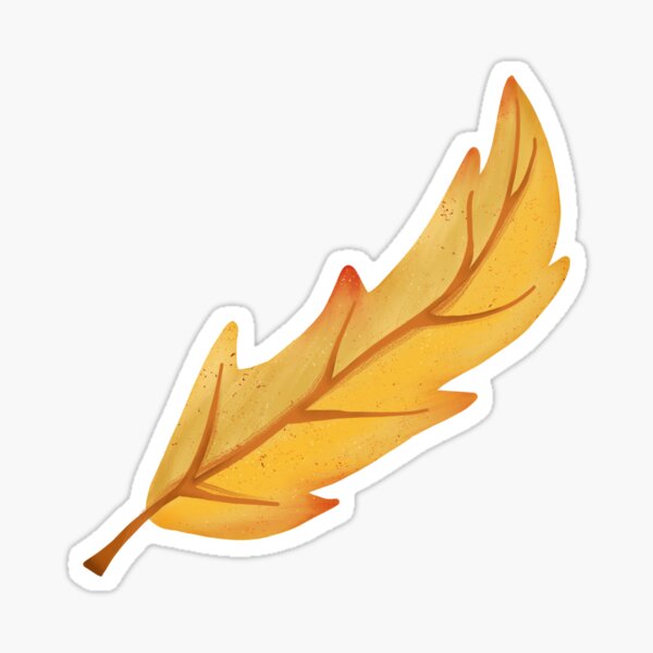Yellow Autumn Leaf Sticker