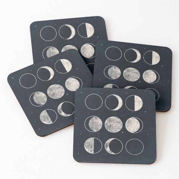 Artikelvorschau, Distressed Off White - Lunar Moon Phases - Starry Night Sky - Minimalistic Simple - Art Illustration entworfen und verkauft von seaniekai.