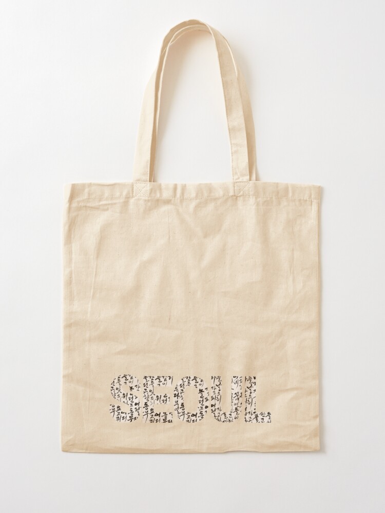 Korean Style Logo Printed Canvas Tote Bag