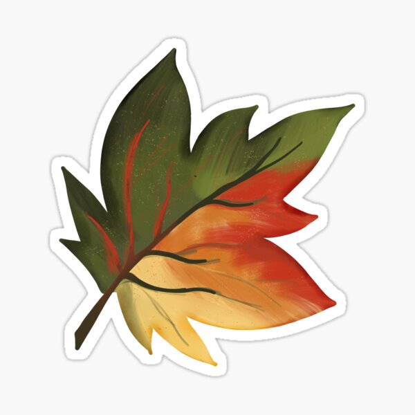 Colourful Autumn Leaf Sticker