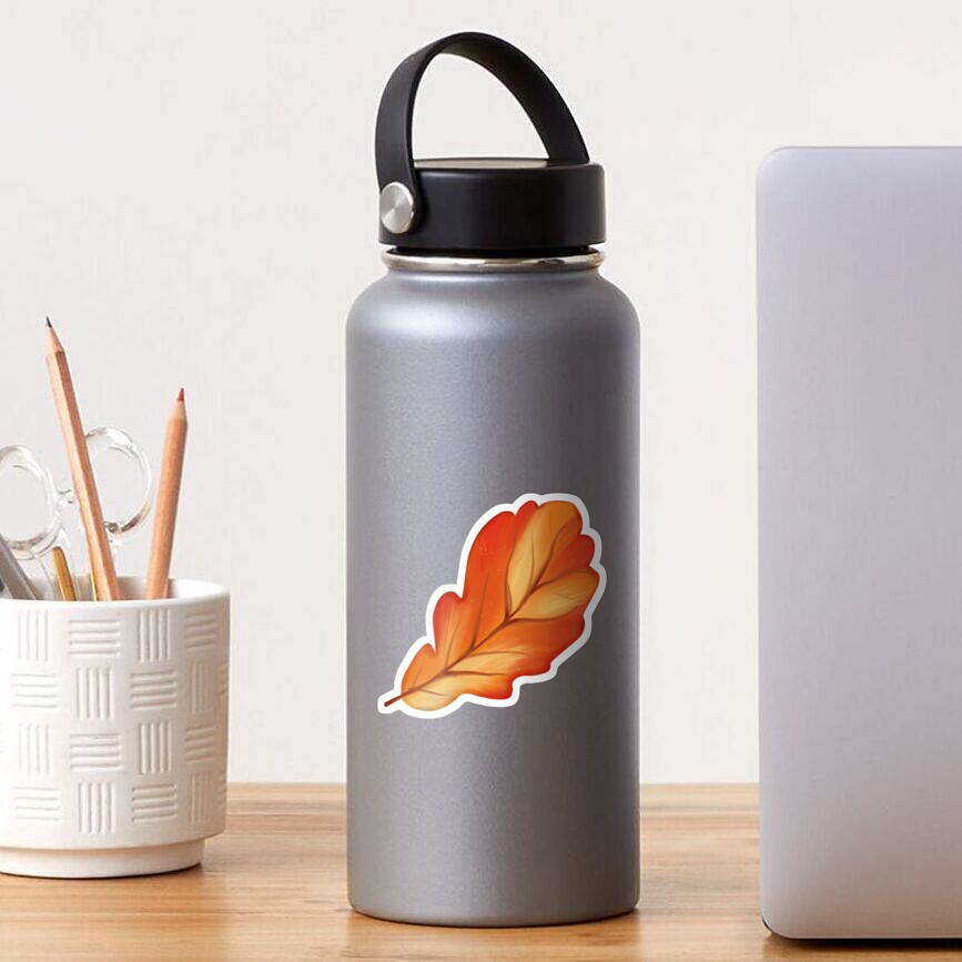 Orange Acorn Leaf Sticker