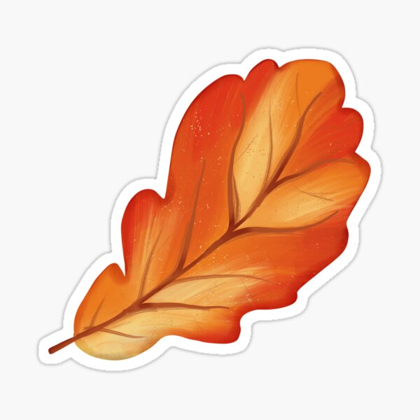 Orange Acorn Leaf Sticker