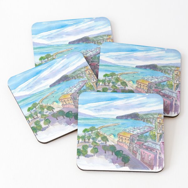 Item preview, Sorrento with Harbour and View of Cliffs and Vesuviús designed and sold by artshop77.