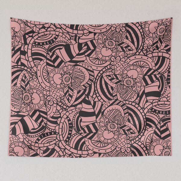 Item preview, Black and pink Boho style pattern designed and sold by EveTStore.